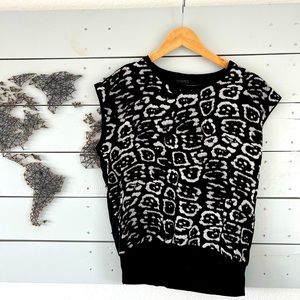 All Saints Strata Felix Cap Sleeve Animal Print Top